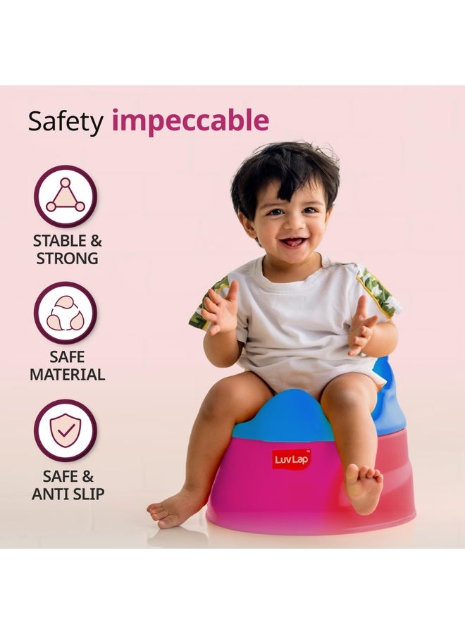Luvlap Adaptable 2 in 1 Potty Training Seat for 1 + Year child, potty trainer with Detachable Potty Bowl, Suitable for potty training of Boys & Girls (Rose & Blue), Plastic - Image 3