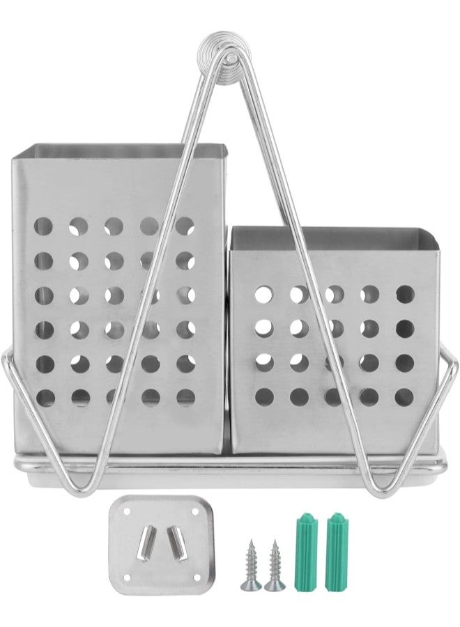 klarako Stainless Steel Chopsticks Holder Tableware Storage Rack Drain Rack Kitchen Storage Box Set Chopsticks Holder Set  - Image 1