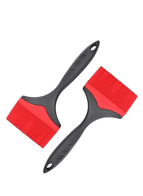 Extra Wide Red Silicone Basting Brush, 3.95" Heat Resistant for Grilling, Cooking, BBQ (Set of 2)