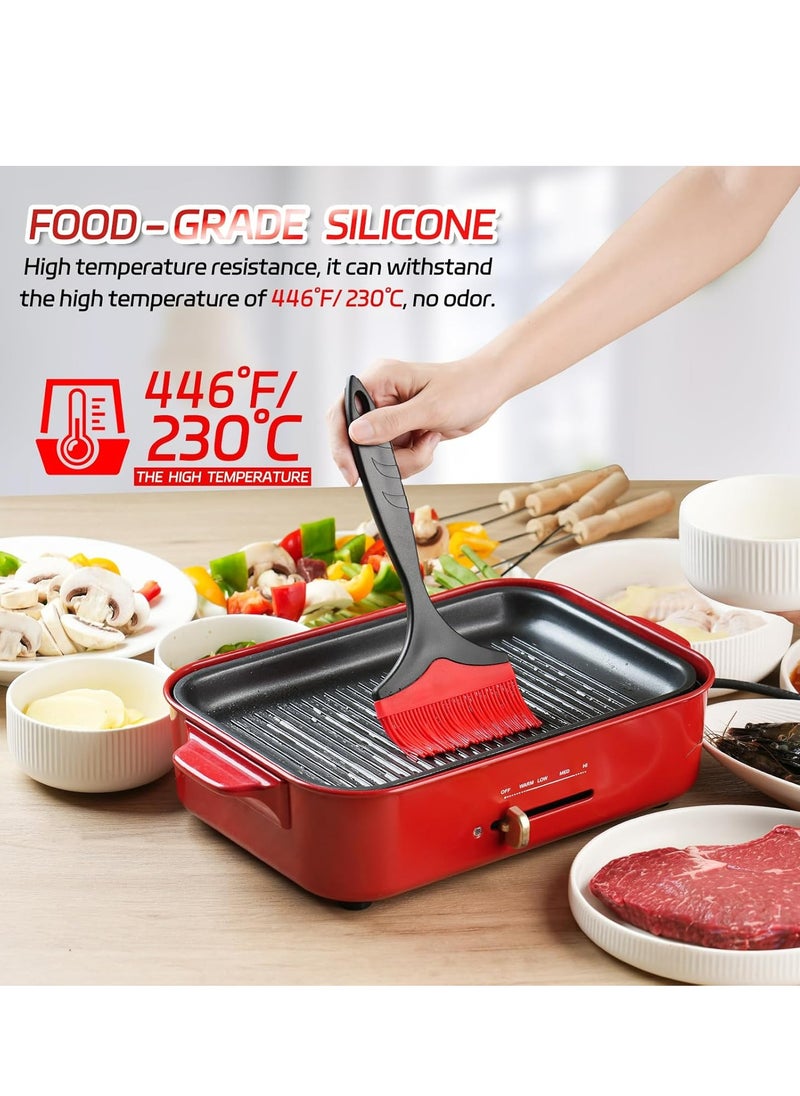 Oasisgalore - Extra Wide Red Silicone Basting Brush, 3.95" Heat Resistant for Grilling, Cooking, BBQ (Set of 2) - Image 1