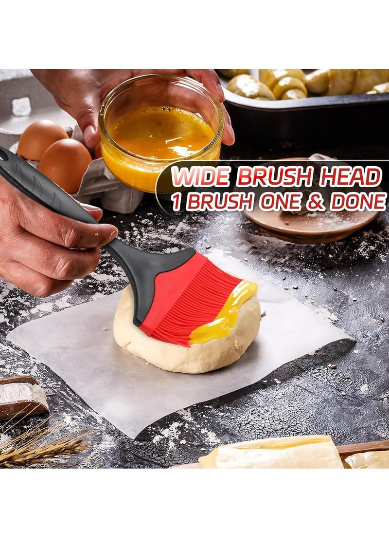 Oasisgalore - Extra Wide Red Silicone Basting Brush, 3.95" Heat Resistant for Grilling, Cooking, BBQ (Set of 2) - Image 1