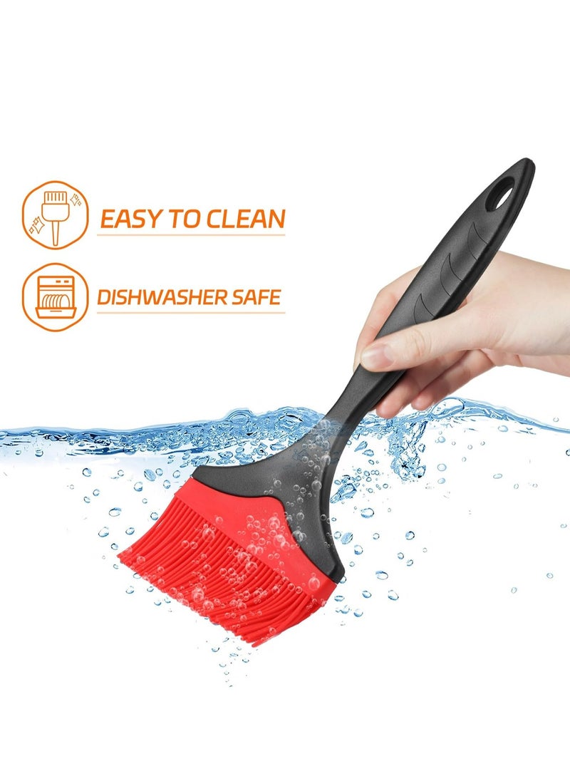 Oasisgalore - Extra Wide Red Silicone Basting Brush, 3.95" Heat Resistant for Grilling, Cooking, BBQ (Set of 2) - Image 1