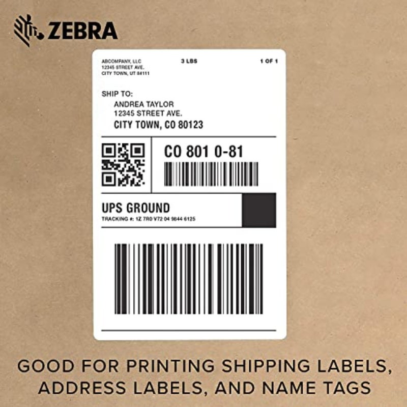 طابعة حرارية مباشرة Zebra ZD421 للخدمات اللوجستية والتصنيع وتجارة التجزئة والرعاية الصحية مع غلاف بلاستيكي أسود مزود بتقنية Bluetooth ومضيف USB ومقبس اتصال معياري - Image 5
