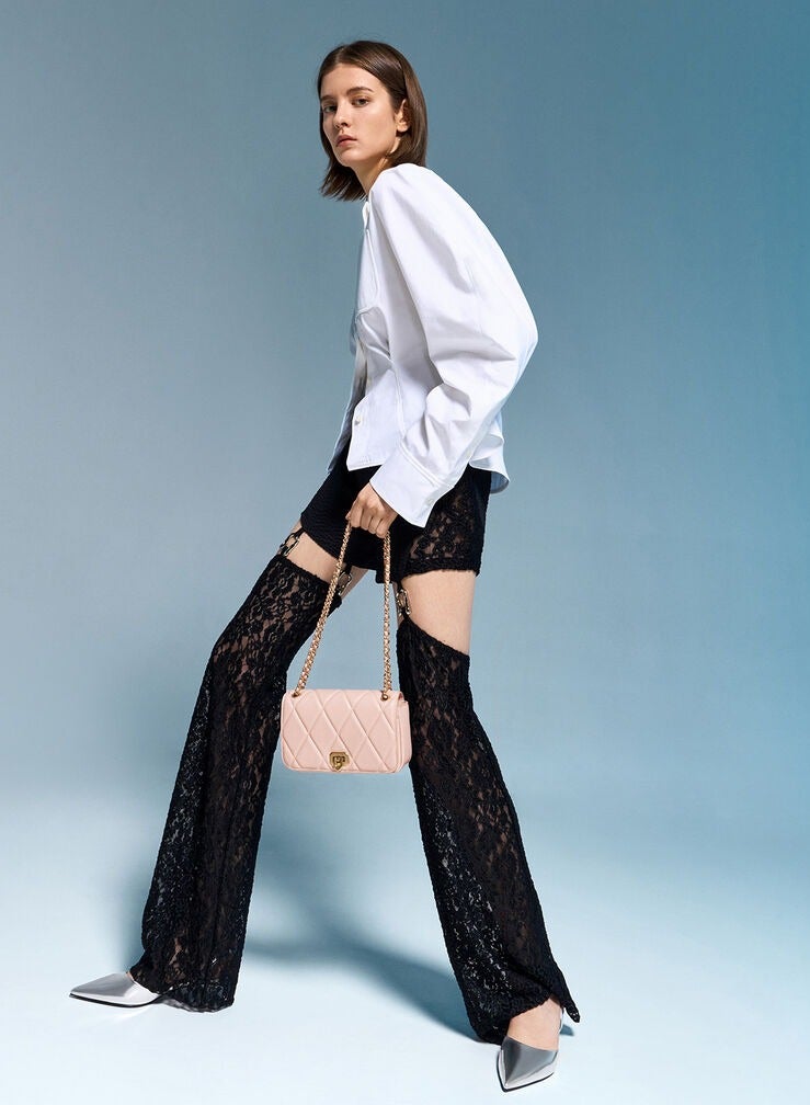 تشارلز & كيث حقيبة كتف أروين من تشارلز آند كيث بتصميم ماسي مبطن - Image 4