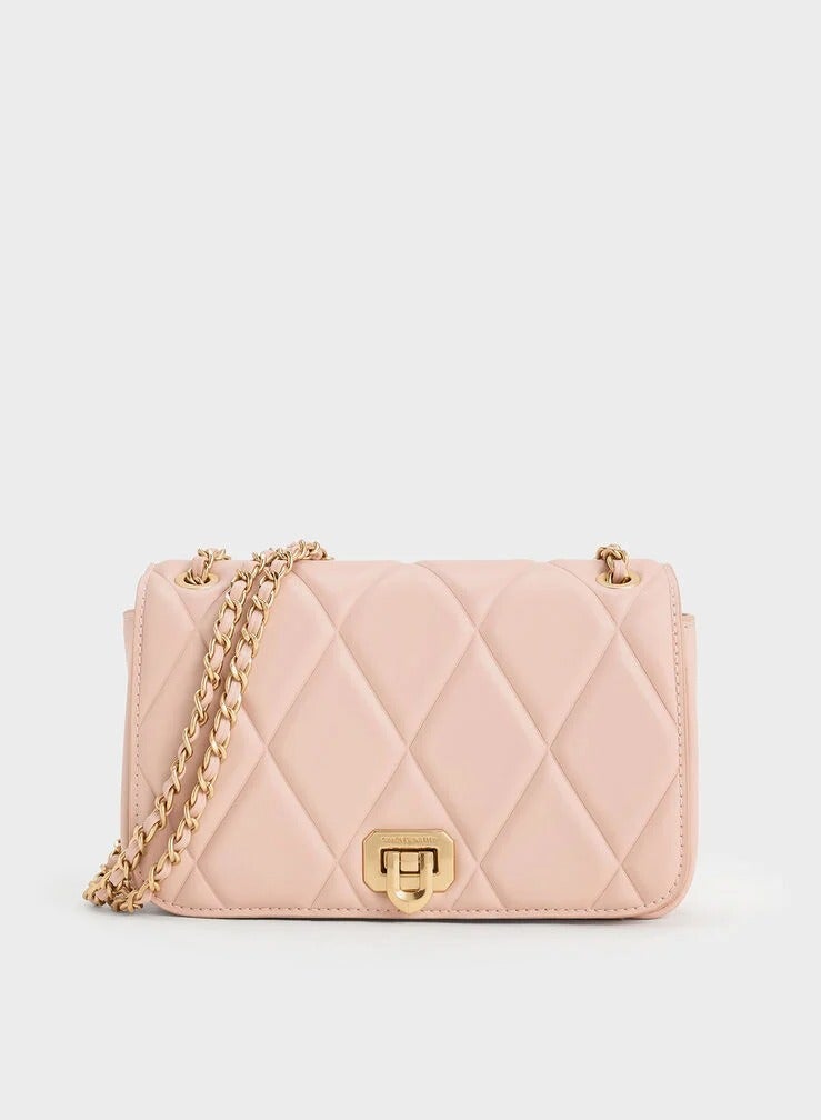 تشارلز & كيث حقيبة كتف أروين من تشارلز آند كيث بتصميم ماسي مبطن - Image 1