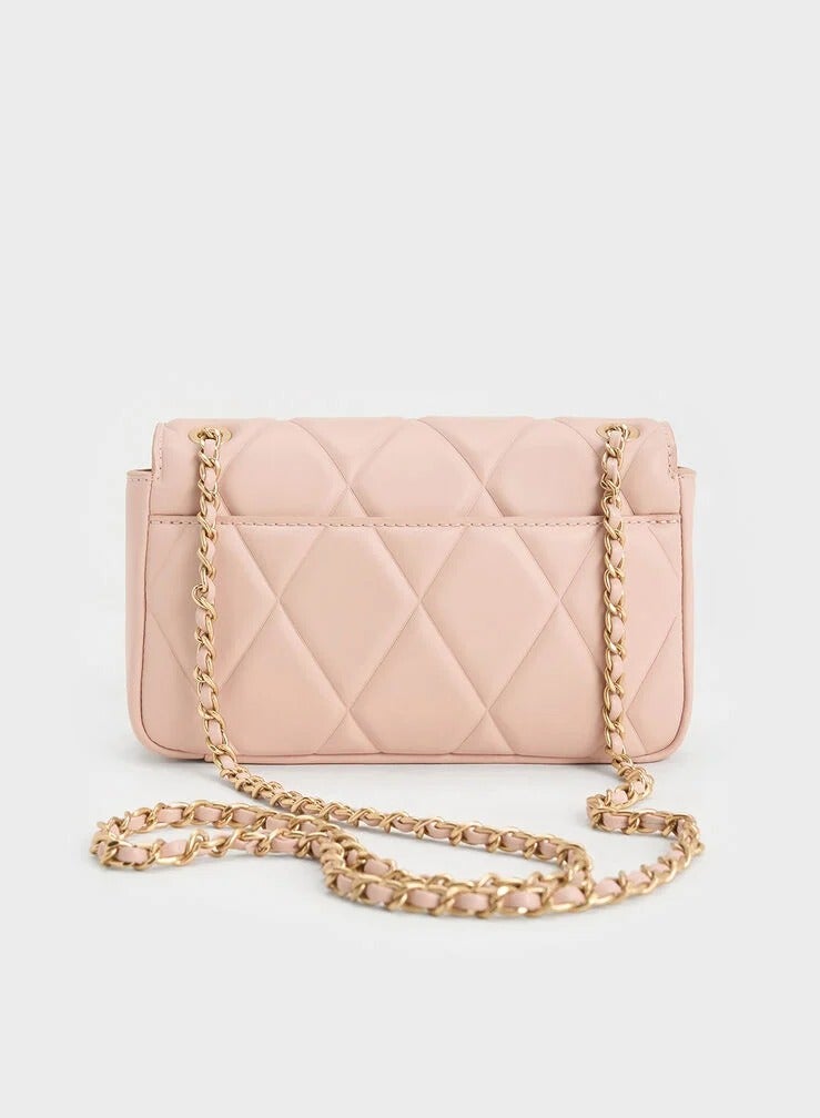 تشارلز & كيث حقيبة كتف أروين من تشارلز آند كيث بتصميم ماسي مبطن - Image 5