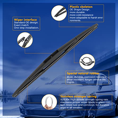 RAINTOK Windshield Wiper Blades Replacement for Toyota CHR C-HR 2018 2019 2020 2021 Original Factory Quality Front Rear Wipers Blade Set for Car - 26" 16" 14" (Piece of 3) - Image 4
