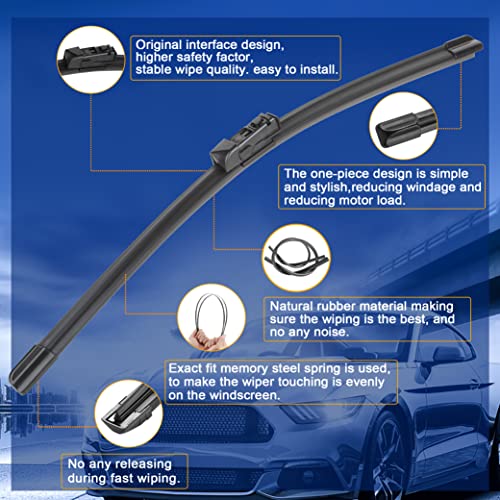 RAINTOK Windshield Wiper Blades Replacement for Toyota CHR C-HR 2018 2019 2020 2021 Original Factory Quality Front Rear Wipers Blade Set for Car - 26" 16" 14" (Piece of 3) - Image 3