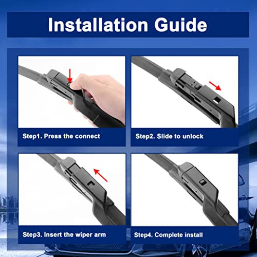 RAINTOK Windshield Wiper Blades Replacement for Toyota CHR C-HR 2018 2019 2020 2021 Original Factory Quality Front Rear Wipers Blade Set for Car - 26" 16" 14" (Piece of 3) - Image 5