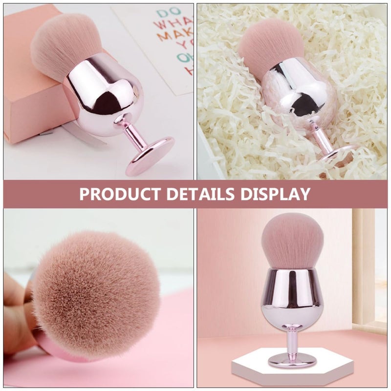 Fluffy Blending Blush Brush and Loose Powder Brush for Women Tool for Foundation and Cheeks Soft Synthetic Bristles for Cosmetics Application - Image 5