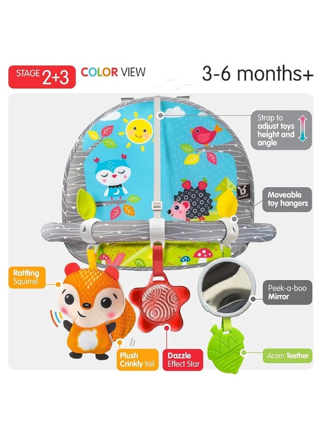 BENBAT Car Seat Toys for Babies - Double Sided Rear Facing Carseat Toy with Baby Mirror for Infants Girls and Boys 0+ Month Blue - Image 2