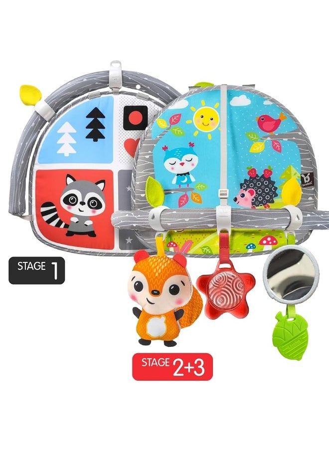 BENBAT Car Seat Toys for Babies - Double Sided Rear Facing Carseat Toy with Baby Mirror for Infants Girls and Boys 0+ Month Blue - Image 3