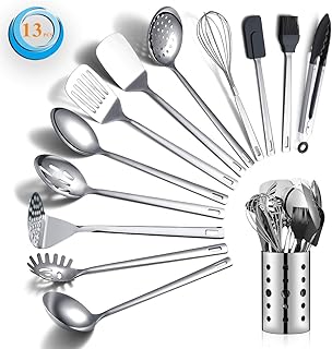 Berglander Stainless Steel Cooking Utensils Set,  13 Pieces Kitchen Utensils Set, Kitchen Tools Set With Utensil Holder - Image 1