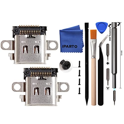 iParto 2 Pack Replacement Type C Port for Nintendo Switch USB C Charging Port Charger Socket Connector Replacement Repair Kit for NS Switch Power Charging Charger DC Jack Socket with Tools - Image 3