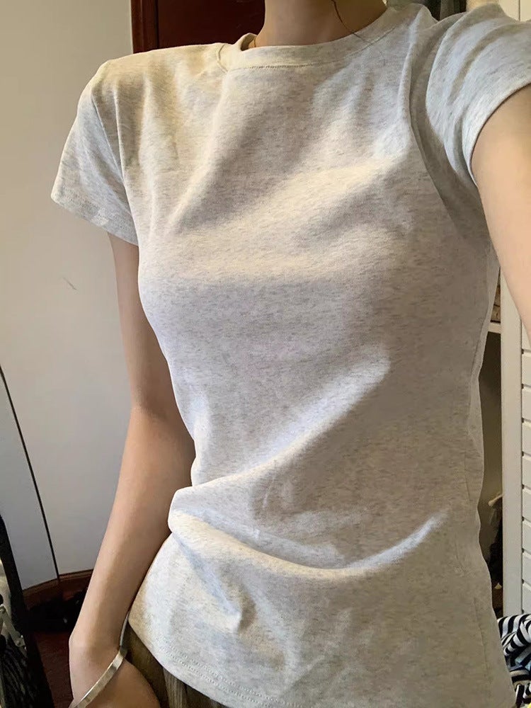 American-Style Fashionable Pure Desire Short-Sleeve T-Shirt With Sweet And Spicy Slim Fit, Short And Versatile Design, Niche Ins-Style Top - Image 2