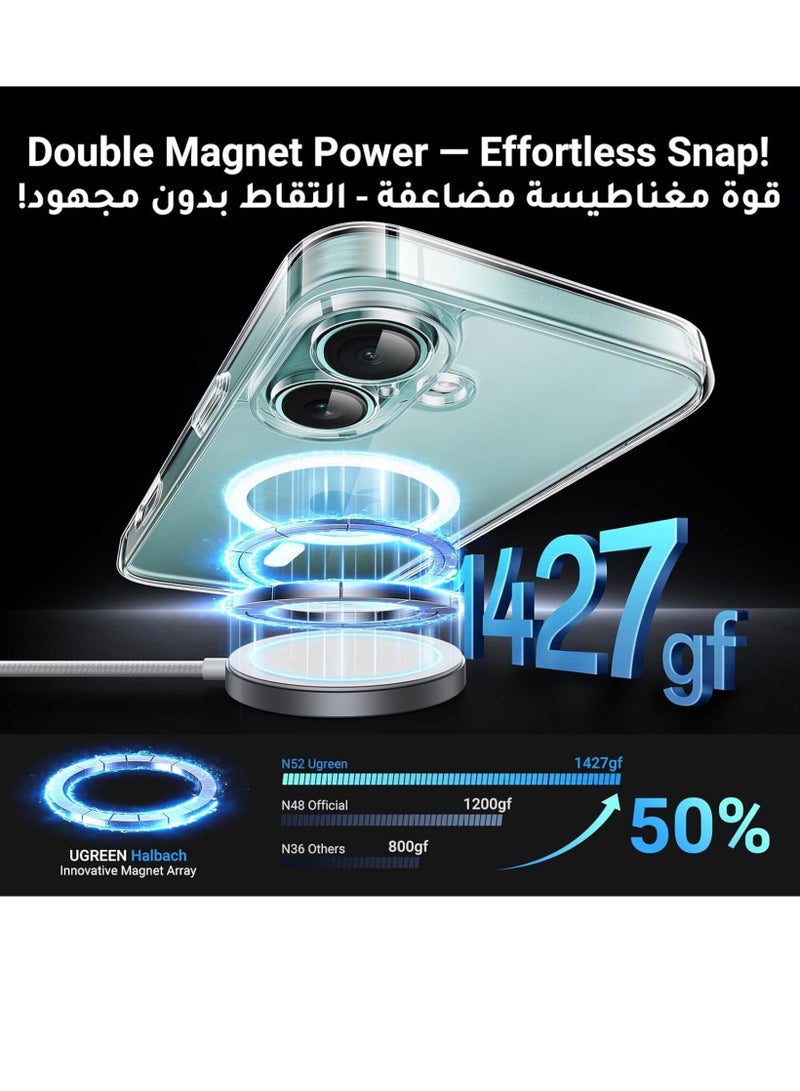 MUNTAQI iPhone 16 Plus MagSafe Case (MagU) - iCrystal Tech Clear Cover with MIL-Grade Protection, Anti-Scratch, Camera Protection, Ultra Slim Magnetic Design - Image 2