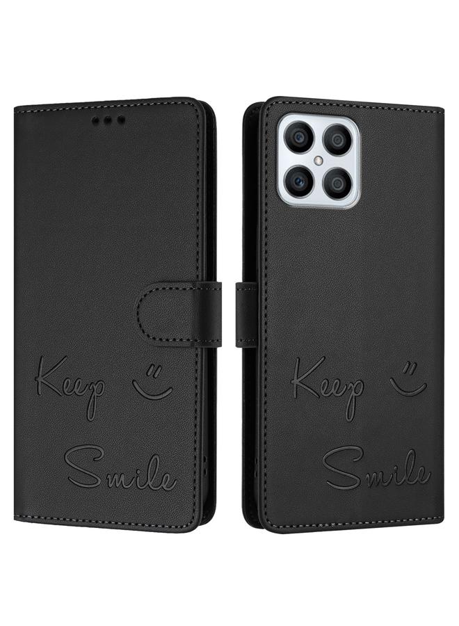 زبون جراب هاتف Honor X8 4G/X30i 5G من الجلد بنقش ابتسامة بتقنية RFID - Image 3
