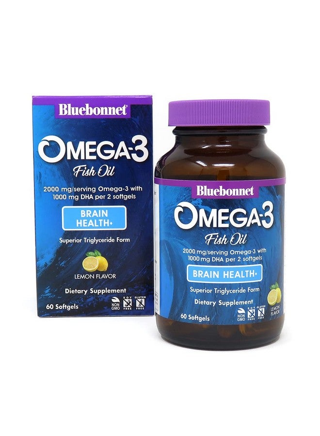 Bluebonnet Nutrition Omega 3 Brain Formula Natural Wild Caught Triglyceride Form Dha 860 Mg Epa 120 Mg Highly Concentrated Cognitive Health & Wellness Support Supplement Gluten Free 60 Softgels - Image 2