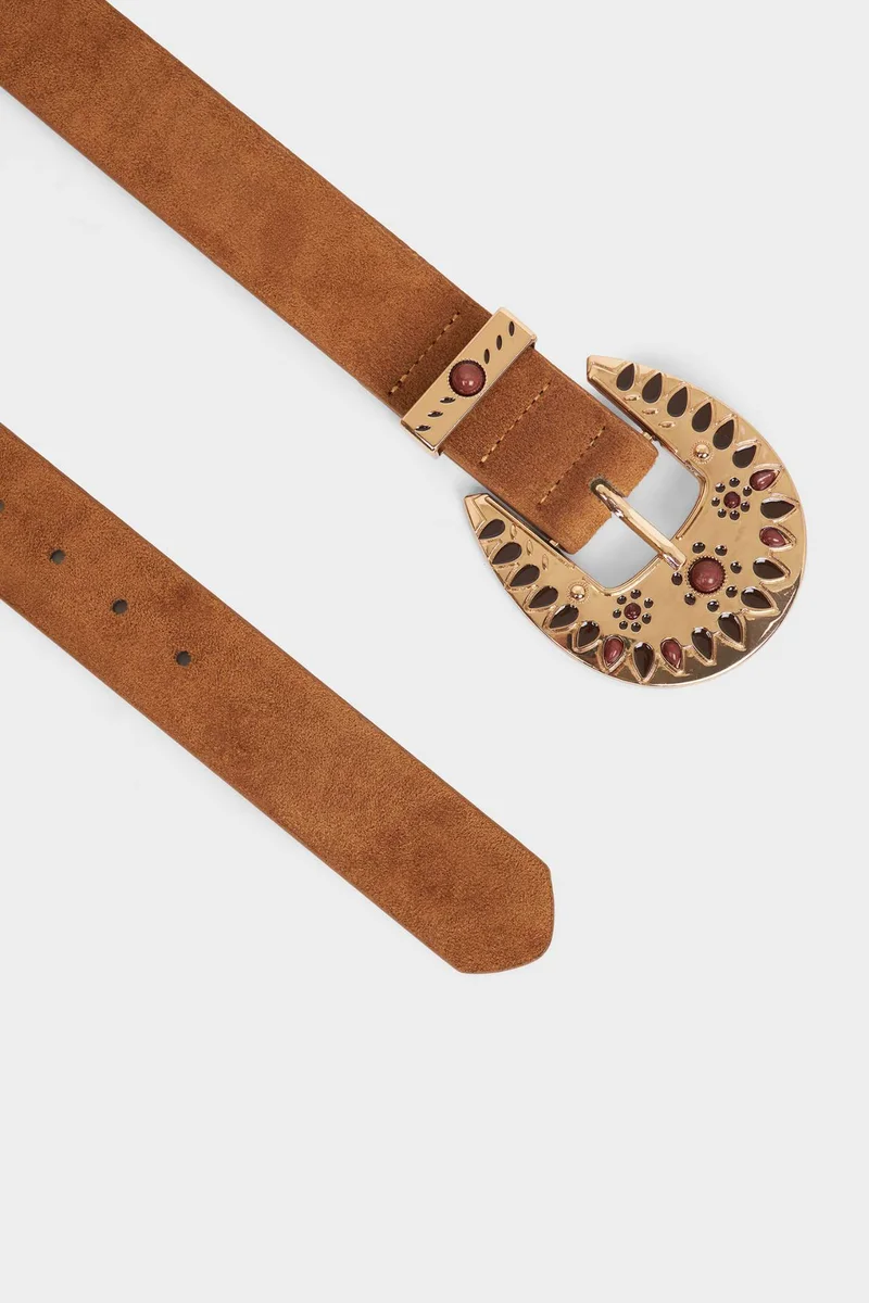 Defacto  Woman Oval Buckle Faux Leather Classic Belt for Women | Best Price UAE
