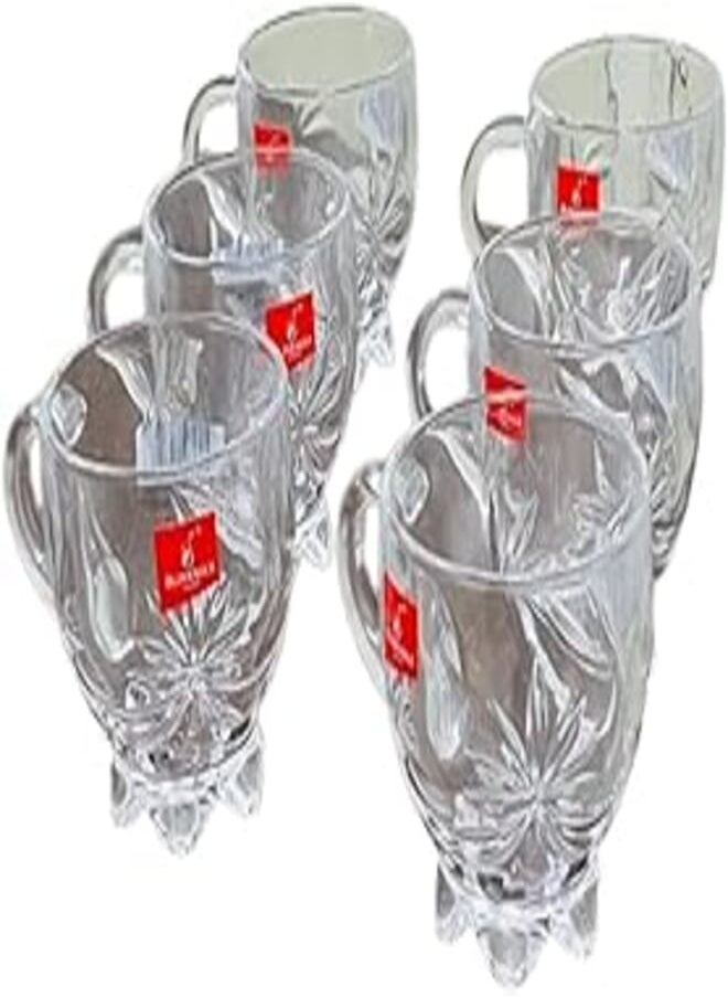 Blinkmax Tea and Nescafe mug set, 6 pieces, clear crystal glass, the famous Blank Mix brand, 6 pieces, code: 43 