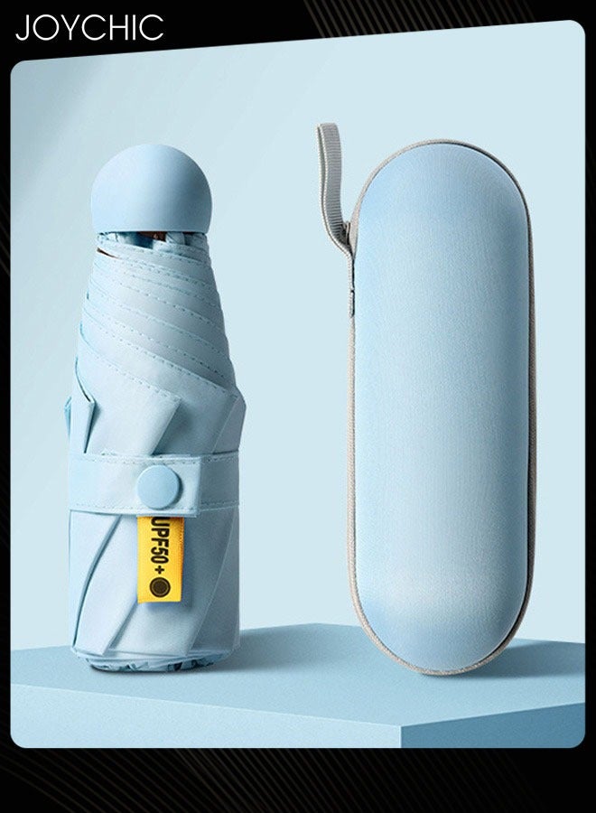 Joychic مظلة حماية من الأشعة فوق البنفسجية UPF 50+، مظلة جيب خفيفة الوزن للسفر صغيرة الحجم باللون الأزرق - Image 1