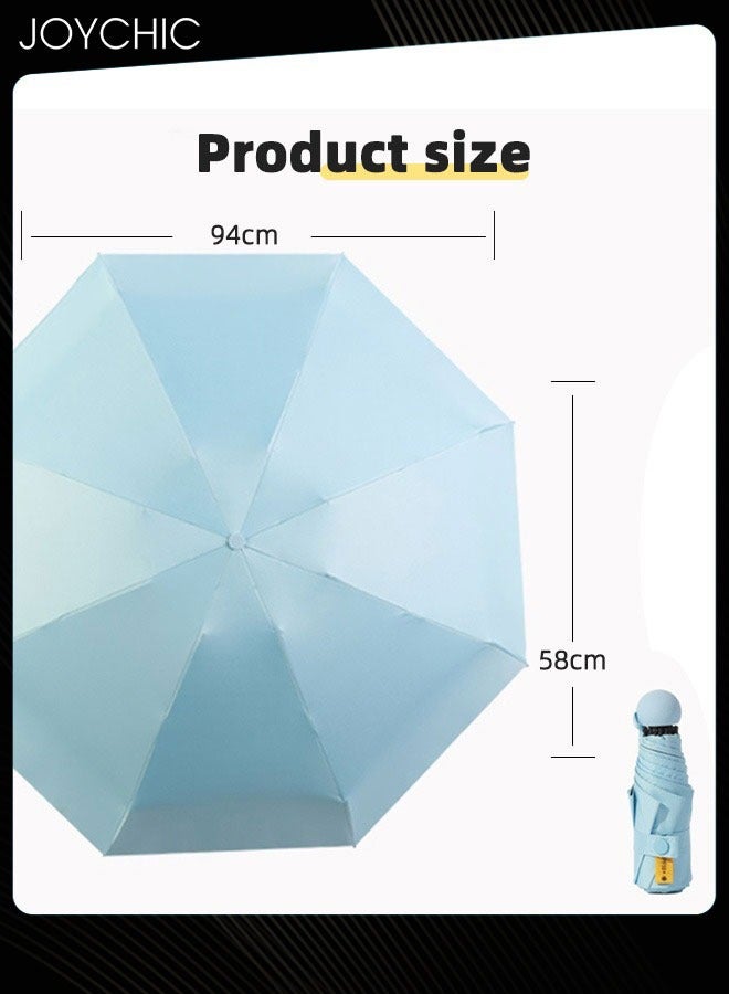 Joychic مظلة حماية من الأشعة فوق البنفسجية UPF 50+، مظلة جيب خفيفة الوزن للسفر صغيرة الحجم باللون الأزرق - Image 4