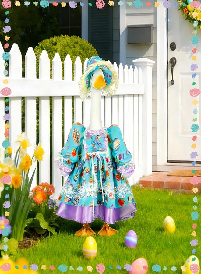 ATJUMP Easter Goose Outfit Porch Goose Clothes for 23" Lawn Outdoor Garden Yard Patio Statue Easter Decor - Image 3