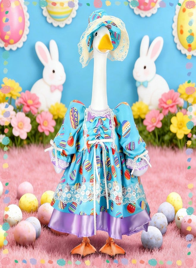 ATJUMP Easter Goose Outfit Porch Goose Clothes for 23" Lawn Outdoor Garden Yard Patio Statue Easter Decor - Image 2
