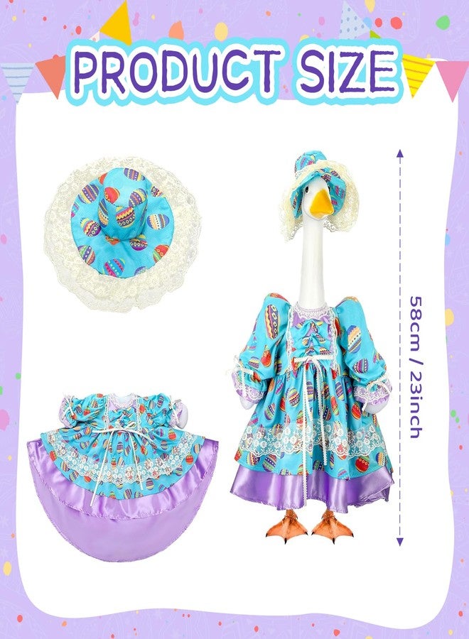 ATJUMP Easter Goose Outfit Porch Goose Clothes for 23" Lawn Outdoor Garden Yard Patio Statue Easter Decor - Image 4