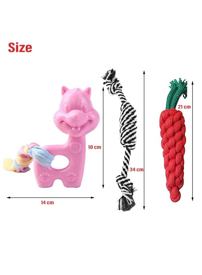 Emily Pets 1Pc Braided Rope Decor Cartoon Gilaharee Shaped Dog Squeaky Pet Playing Toys For Dog Chew Toy Pet Rope Toy Dogs,Puppies And Cat(Color May Vary) Pack Of 3 - Image 3