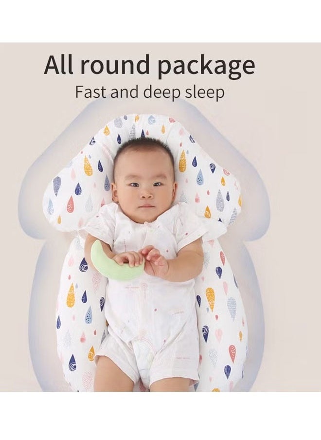 Vinnatsu 1PCS Baby Head Shaping Pillow With 2 Removable Fixing Posts 2 In 1 Baby's Head Shaping Pillow Double-Sided Babies and Toddler Bedding Neck Support Baby Memory Foam Pillow Adjustable Height(Animals）