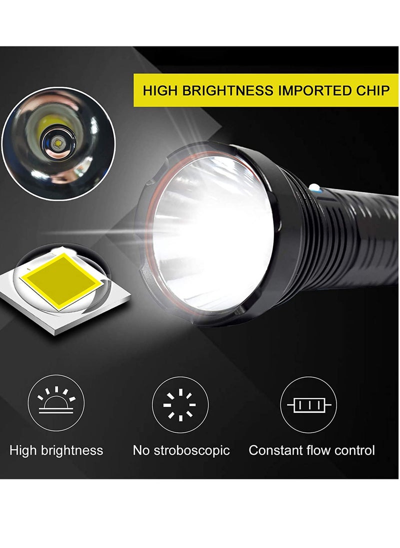 Generic - Rechargeable Tactical Flashlight T40, High Lumens LED Super Bright Flashlight, Zoomable 5 Modes Water Resistant Camping Emergency Flashlights with 26650 Battery Included - Image 1
