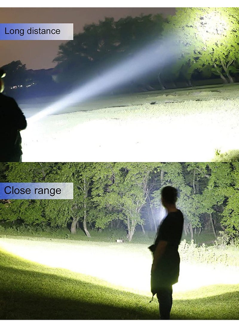 Generic - Rechargeable Tactical Flashlight T40, High Lumens LED Super Bright Flashlight, Zoomable 5 Modes Water Resistant Camping Emergency Flashlights with 26650 Battery Included - Image 1