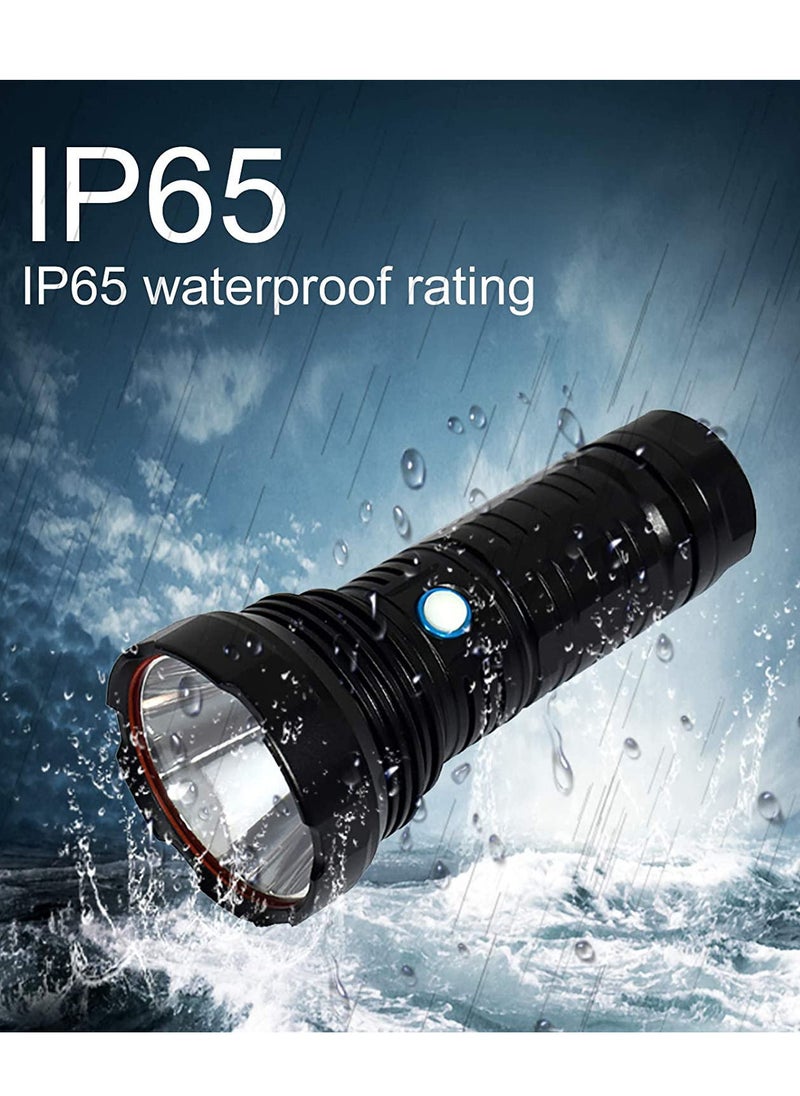 Generic - Rechargeable Tactical Flashlight T40, High Lumens LED Super Bright Flashlight, Zoomable 5 Modes Water Resistant Camping Emergency Flashlights with 26650 Battery Included - Image 1