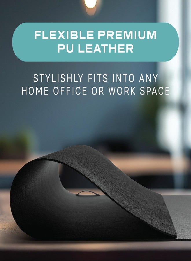 Alfion Leather Desk Pad Protector 23.6" x 17" | Mousepad Blotter PU Leather Desk Mat for Home Office (Black) - Image 5