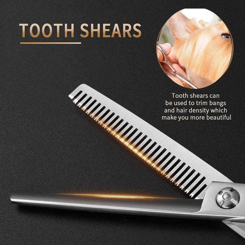 Foreignholics Professional Stainless Steel Hair Cutting 2 Barber Scissor and 1 Comb Set for Saloon and Home Use Thinning Shears Kit (Set of 3) - Image 3