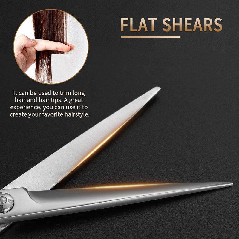 Foreignholics Professional Stainless Steel Hair Cutting 2 Barber Scissor and 1 Comb Set for Saloon and Home Use Thinning Shears Kit (Set of 3) - Image 4