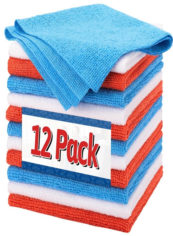 FIXSMITH Shop Towels, Pack of 12, Microfiber Cleaning Cloth Bulk, Microfiber Towels for Cars, Lint Free, Scratch-Free Microfiber Towels, Cleaning Rags for Housekeeping, 11.5 x 11.5 inch - Image 1