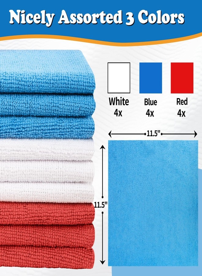 FIXSMITH Shop Towels, Pack of 12, Microfiber Cleaning Cloth Bulk, Microfiber Towels for Cars, Lint Free, Scratch-Free Microfiber Towels, Cleaning Rags for Housekeeping, 11.5 x 11.5 inch - Image 2