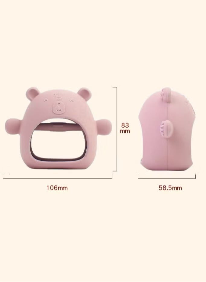 Beauenty Baby Little Bear Silicone Baby Mitten Teething Chew Toy for Babies 3-6 Months 6-12 Months Anti-Drop Teether Glove BPA-Free for Girls and Boys Sucking Biting Needs Soothing Gums Pain Relief - Image 4