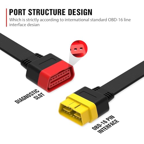 Star AutoLink OBD2 Flat Ribbon Extension Cable for Launch Scanner C Reader 3001 16 PIN OBD Male to Female Extesnsion Cable Car OBD Diagnostic Extender Cord Connector ELM327 OBD2 Cable STAR042 - Image 2