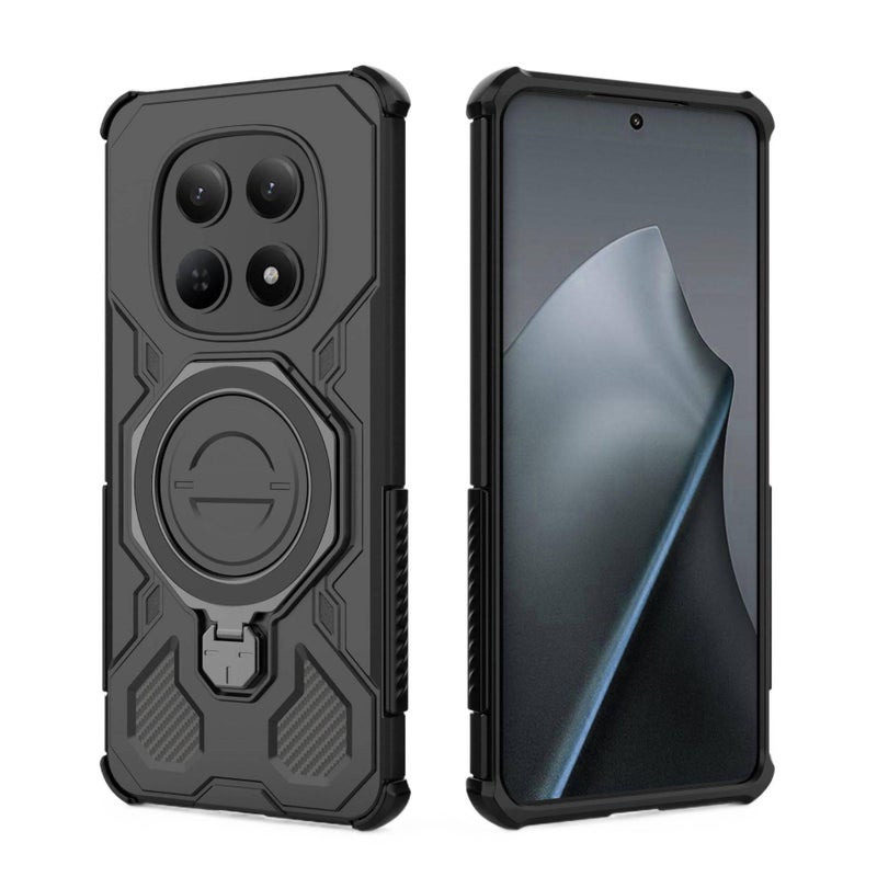 غطاء واقي بTPU + PC لـ Redmi Note 15 مع حلقة دوارة 360 درجة وحلقة مغناطيسية مع مقاوم للصدمات مع حماية من السقوط باللون بنفسجي من مادة TPU للطاولة للمكتب المنزلي لترتيب الأغراض - Image 3