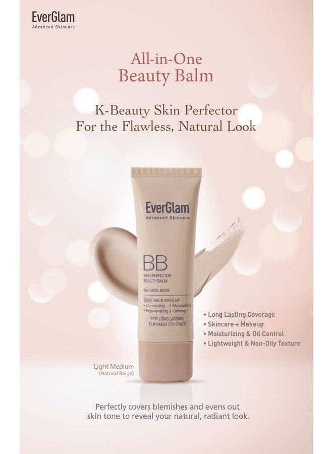 everglam K Beauty Skin Perfector Korean Bb Cream Light Medium Flawless Natural Glow In Seconds ; Multi Function Tinted Moisturizer: Stays On All Day Dewy Water Resistant Oil Controlling - Image 4