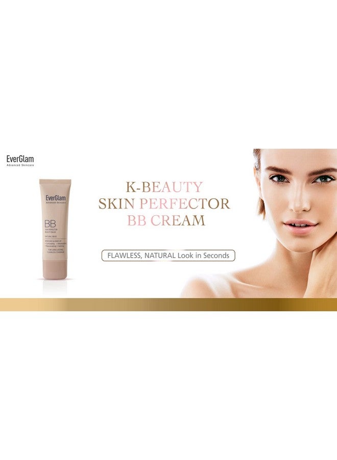 everglam K Beauty Skin Perfector Korean Bb Cream Light Medium Flawless Natural Glow In Seconds ; Multi Function Tinted Moisturizer: Stays On All Day Dewy Water Resistant Oil Controlling - Image 3