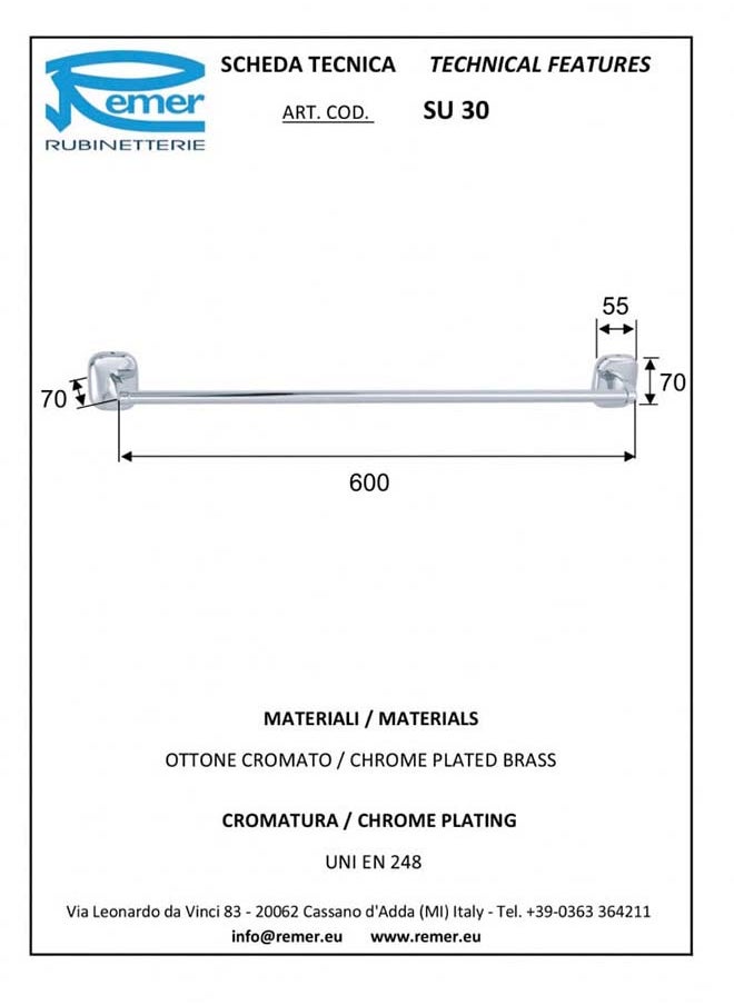 Remer Remer Towel Rack Chrome  - Image 3