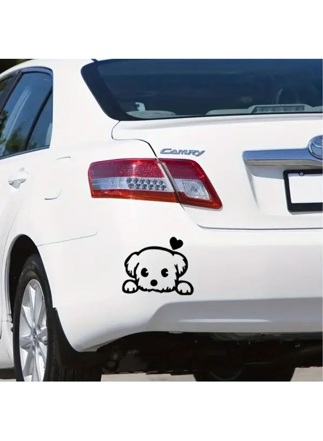 Black Cute Cartoon Dog Car Sticker Durable Vinyl Decal For Rear View Mirror - Image 1