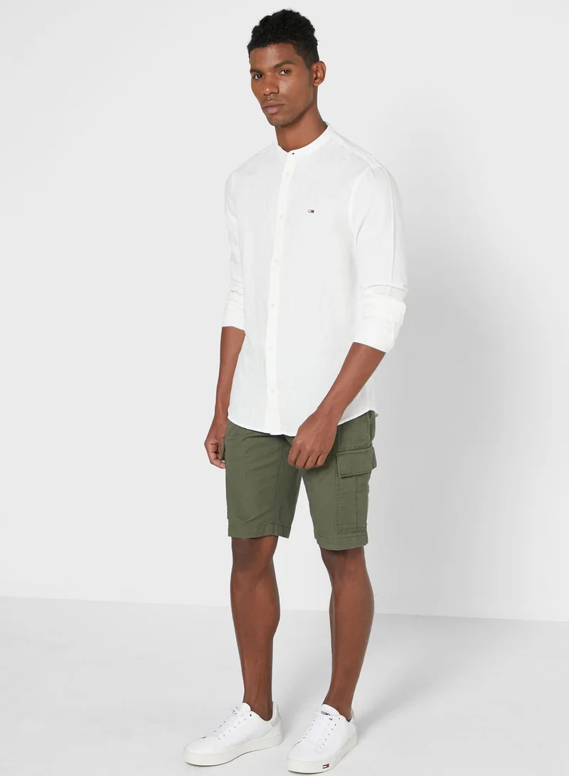 TOMMY JEANS Grandad Collar Slim Fit Shirt