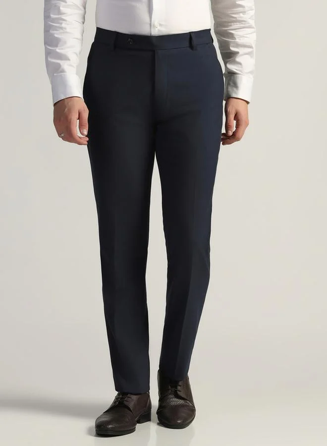Take Two Men Navy Stretchable Formal Trousers