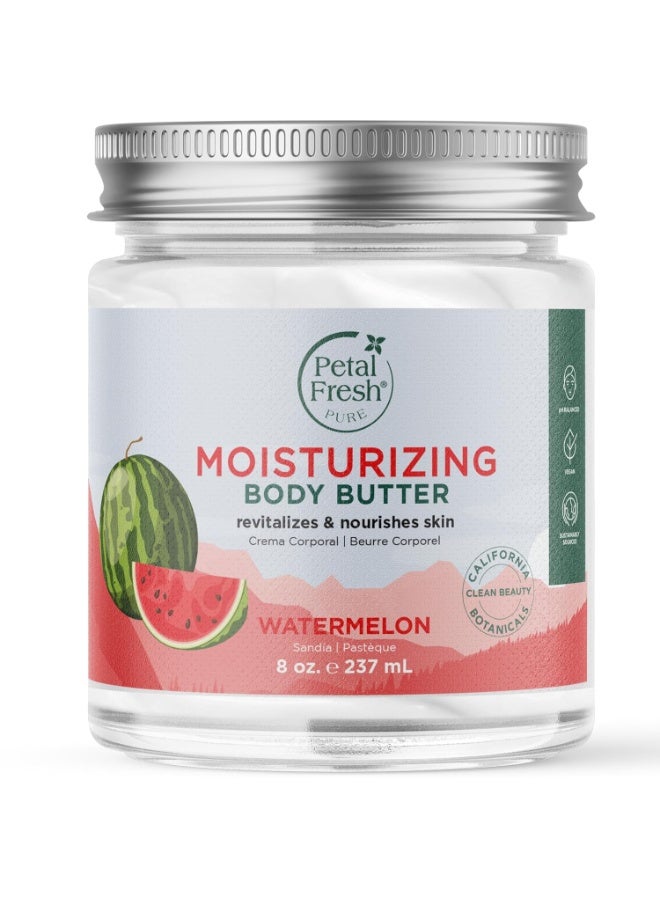 Petal fresh Petal Fresh Pure Moisturizing Watermelon Body Butter, Shea Butter, Coconut Oil, Aloe Vera, For All Skin Types, Vegan and Cruelty Free, Non-Greasy, 8 oz – MADE IN USA - Image 1