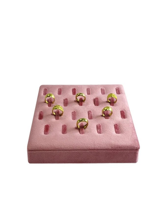 SCIKHEFT Jewelry Rack Display All Pink Velvet Cloth Window Necklace Ring Jewelry Display Props High-End Display Props (Bevel Ring Holder) - Image 2